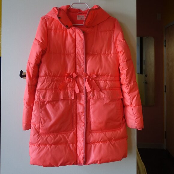 J. Crew Crewcuts Girls Primaloft J5517 Coat Neon Sweet Guava pink puffer 14 - Picture 1 of 16